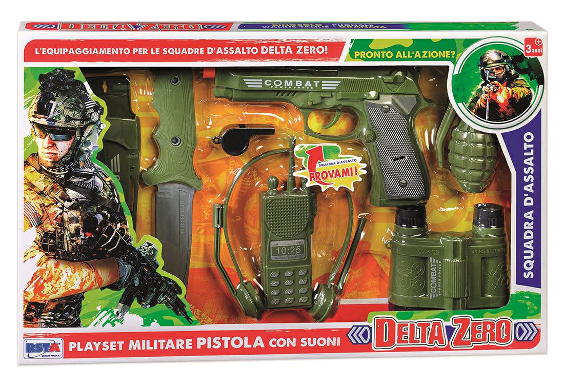 PLAY SET MILITARE PISTOLA E ACCESORI DELTA ZERO