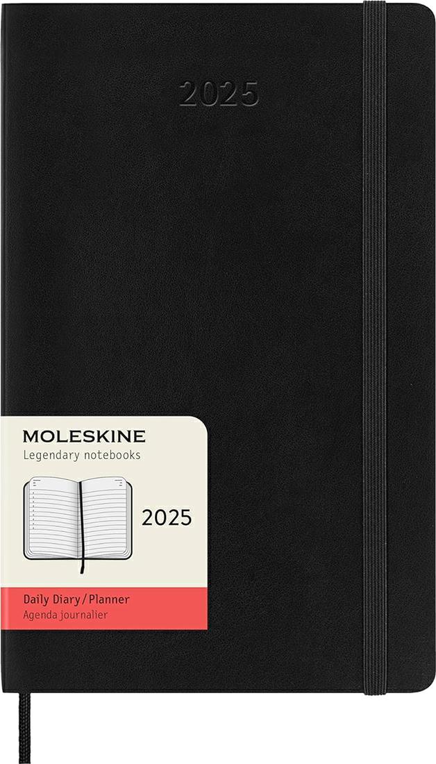 AG.12M GIORNALIERA LG CP.MORBIDO NERO MOLESKINE 2025