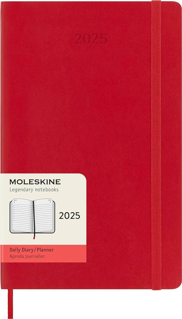 AG.12M GIORNALIERA LG CP.MORB ROSSO MOLESKINE 2025