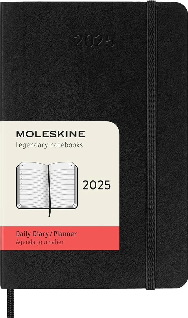 AG.12M GIORNALIERA PK C.RIGIDA NERO MOLESKINE 2025