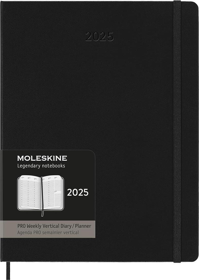 AG.12M PRO SETT. VERT XL C.RIGIDA NERO MOLESKINE 2025