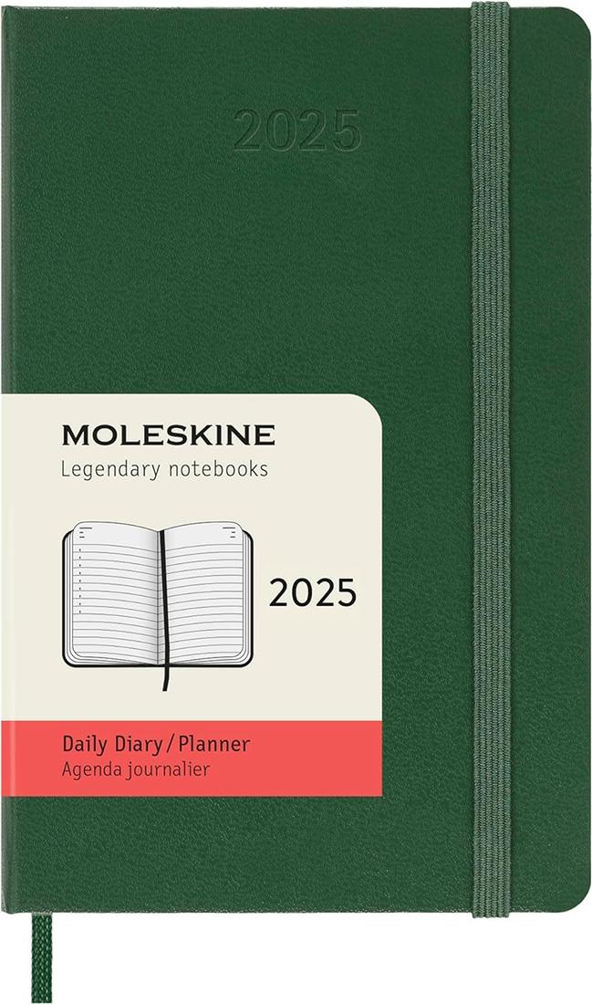 AG.12M GIORNALIERA PK C.RIGIDA VERDE MIRTO MOLESKINE 2025