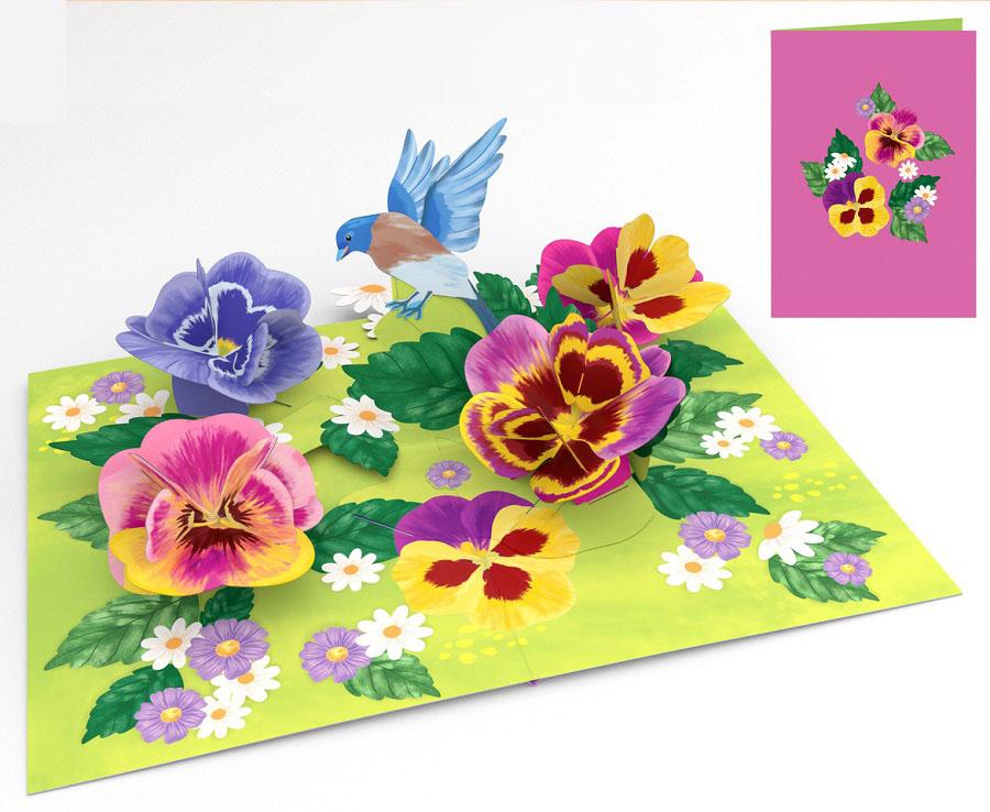 BIGLIETTINI ORIGAMI VIOLE - PANSIES