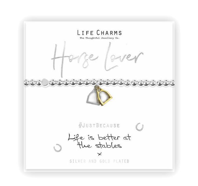 LIFE CHARMS - LC071BW - BRACCIALETTO LIFE IS BETTER AT THE STABL