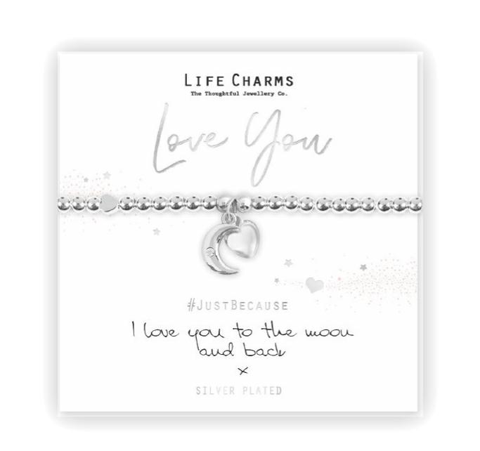 LIFE CHARMS - LC078BW - BRACCIALETTO LOVE YOU TO MOON AND BACK