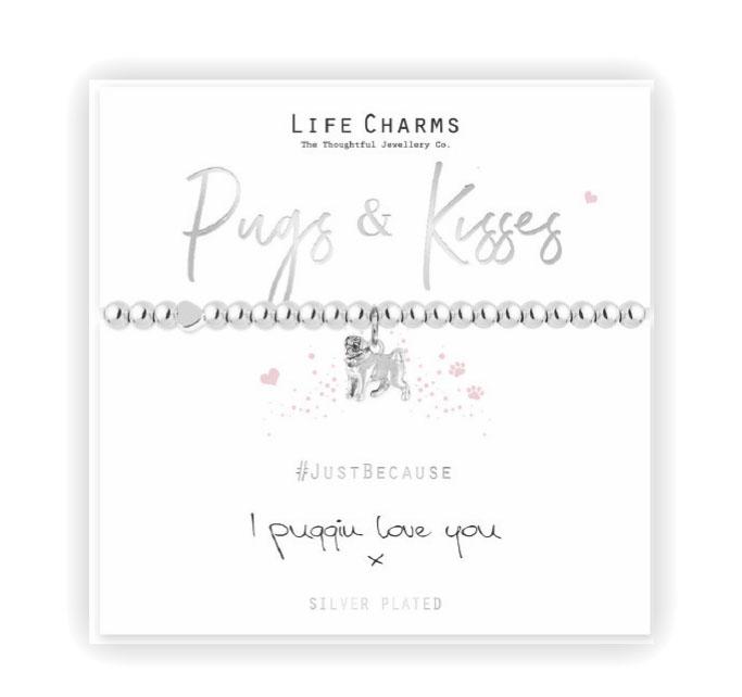 LIFE CHARMS - LC158BW - BRACCIALETTO PUG & KISSES